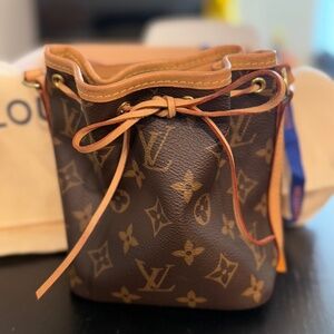 Louis Vuitton Nano Neo Brown Coated Canvas Cross Body Bag